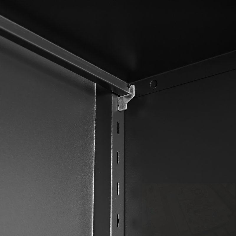 Cuisine en métal 2 portes Varnado avec tablettes réglables, Noir