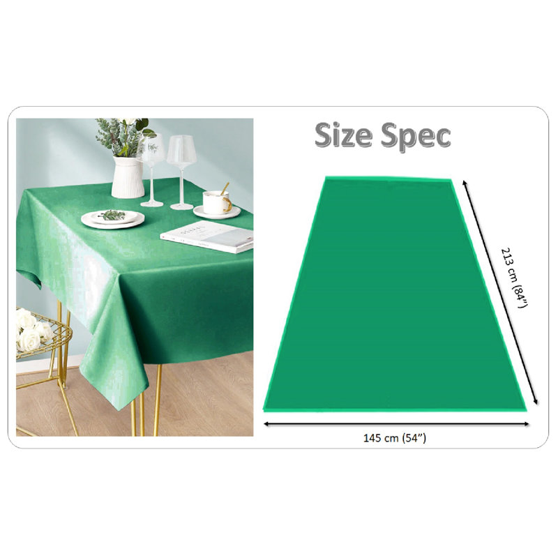 Marceille Rectangle Solid Colour Tablecloth, Green