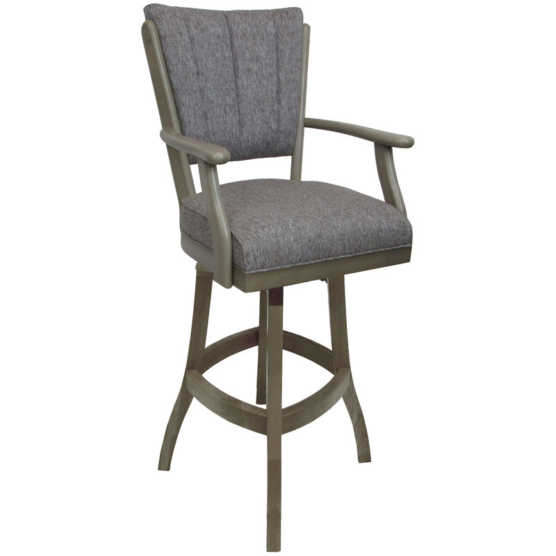 Tabouret pivotant en bois Bellamy, Tabouret de comptoir (siège d'une hauteur de 26 p, Nouveau gris
