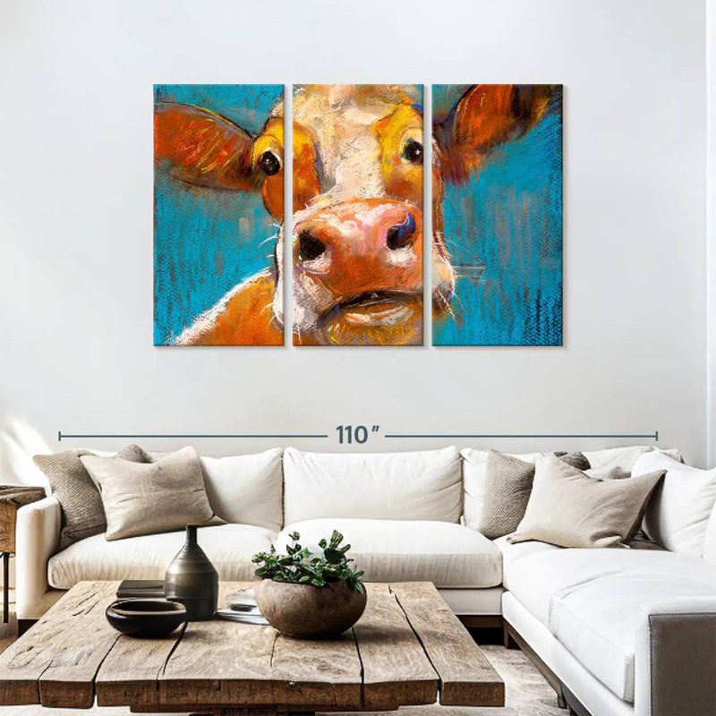 Vache jaune, H 48 po x l 74 po