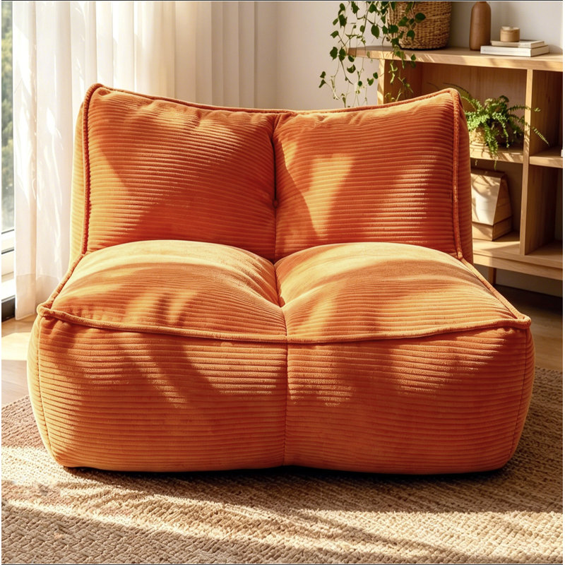 Canapé chenille paresseux en tissu chenille pour canapé de salon, chambre à coucher et dortoir, Velours côtelé orange