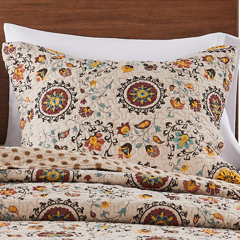 Andorra Multicolor Cotton Floral Standard Sham
