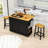 Rolling Kitchen Island Set with Drop Leaf, 2 Bar Stools, Power Outlet, 2 Drawers and Door Racks-693635079