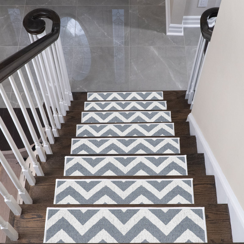 Tapis d'escalier intérieur antidérapant Ghiselin, gris
