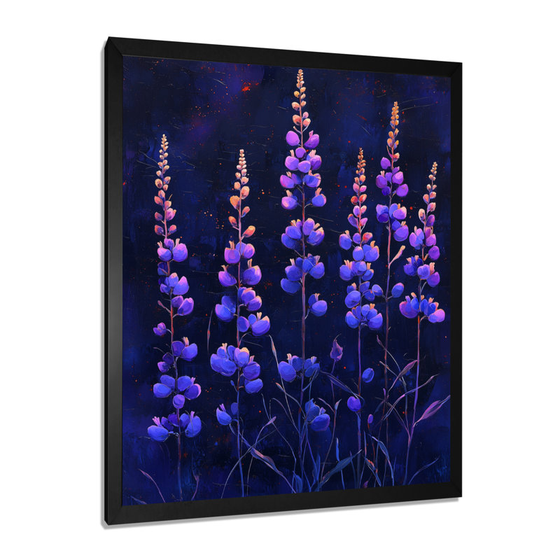 Barbican - impressions sur toile florales, Noir, H 20 po x l 12 po, Reproduction encadrée d'une seule photo