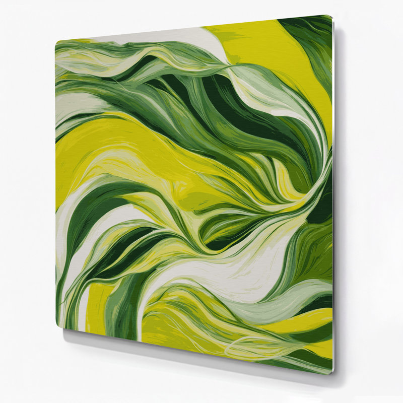 Art mural en métal «Lyrical Abstraction 100 Green», H 8 po x l 8 po