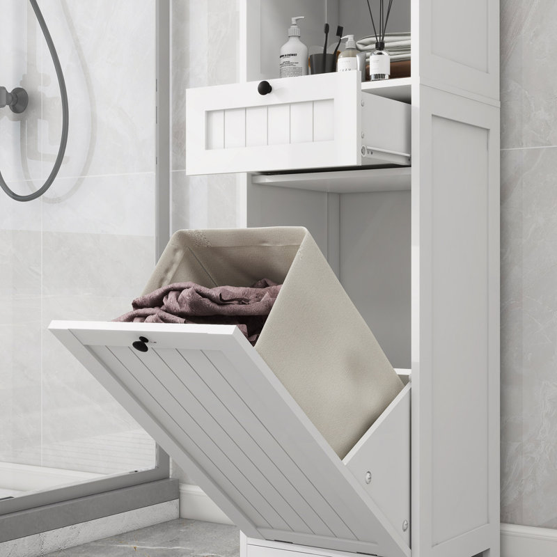 Armoire de trieur de linge inclinable à un compartiment et un tiroir