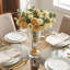 Vase piédestal en cristal avec accents dorés - Vase à fleurs sur pied pour centre de table, manteau de cheminée et console