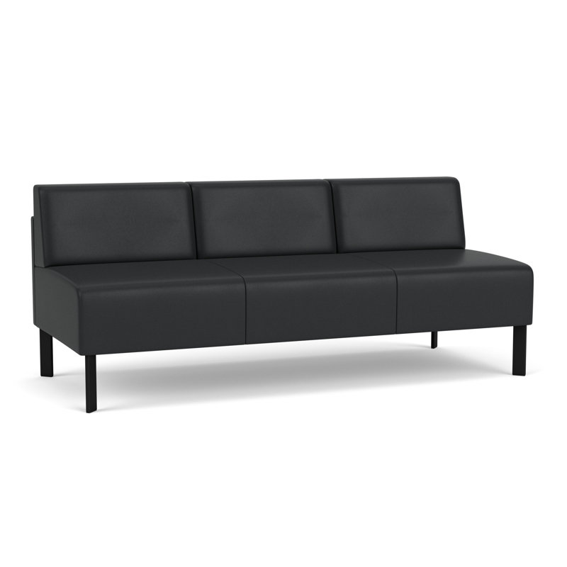 Canapé sans accoudoirs Luxe Lounge, Modena graphite, Acier noir