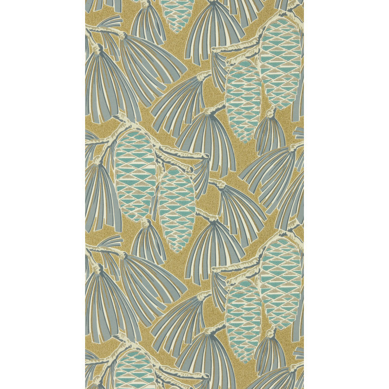 Foxley Wallpaper, Kingfisher/Gold