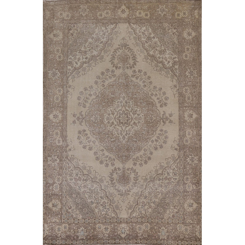 Distressed Wool Traditional Area Rug 6x9