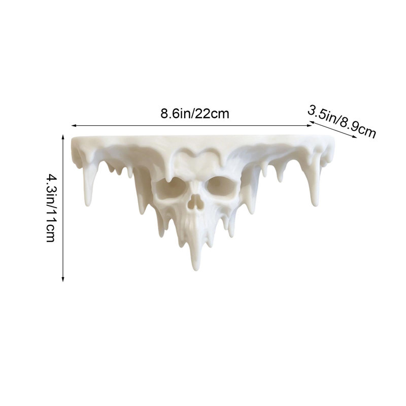 Décoration d'Halloween : Étagère murale squelette en forme de pic de glace, rangement mural sur le thème sombre, décoration murale d'Halloween