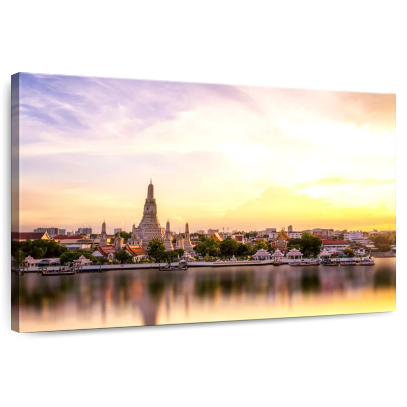 Coucher de soleil de Nicci au temple d'Arun, H 20 po x l 30 po