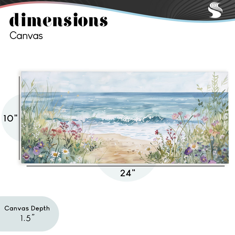 Toile de plage avec fleurs sauvages, conception par Heidi Kuntz, H 10 po x l 24 po