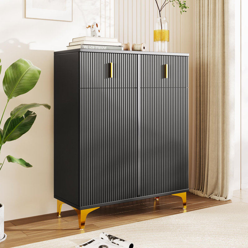 Sideboard With 2 Doors And 2 Drawers, Black