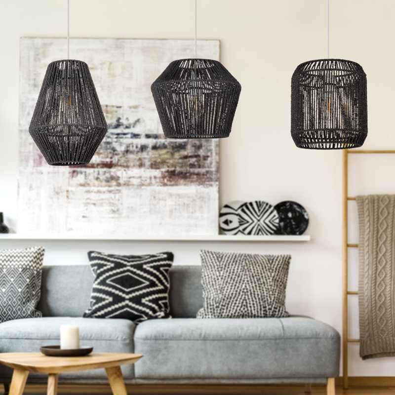 Powderly 1 - Light Lantern Geometric Pendant, White, White