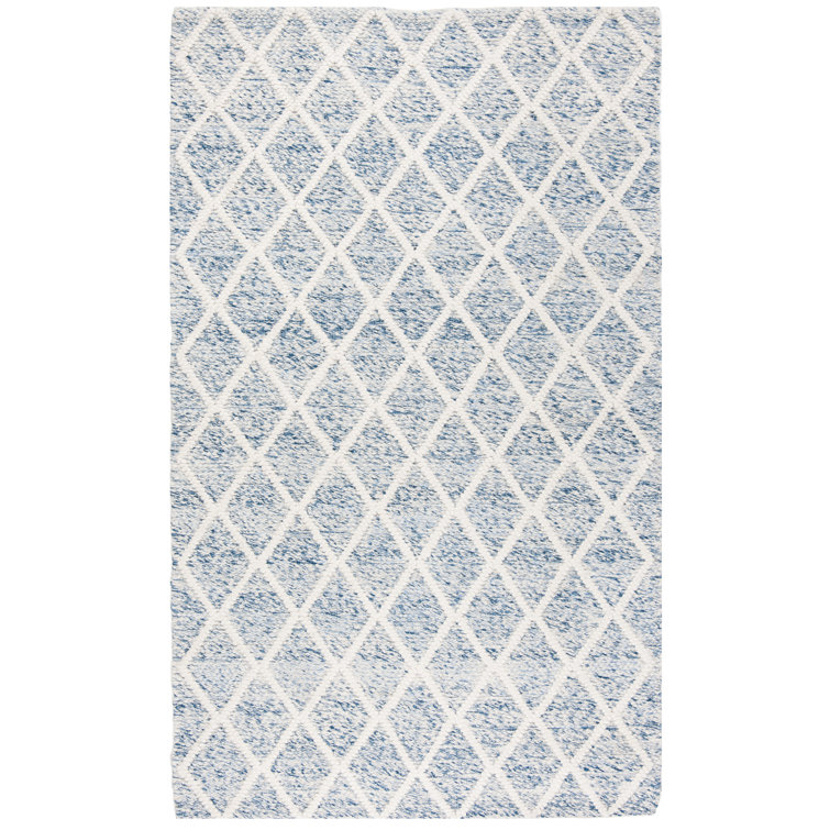 Russo Handmade Flatweave Ivory/Blue Area Rug