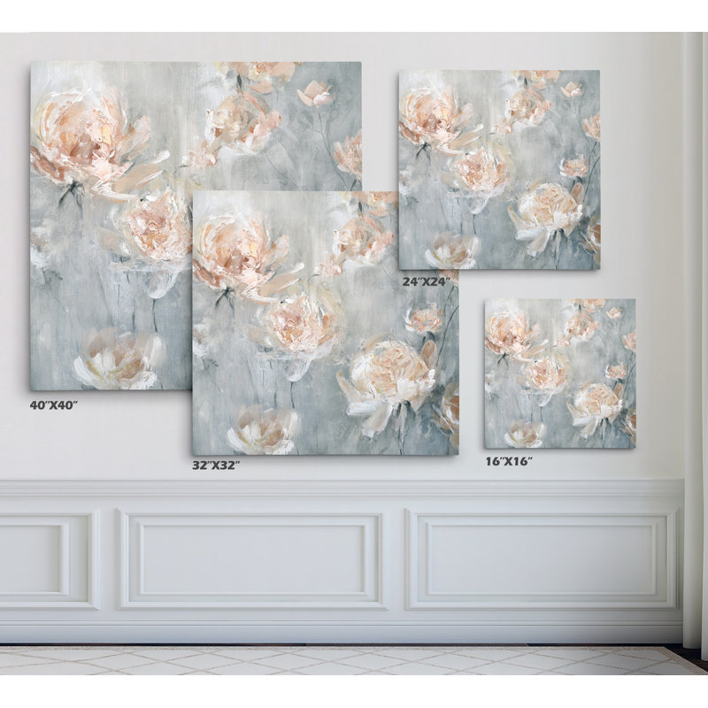 " Rose Mist ", 40" H x 40" W x 1.5" D, Wrapped Canvas