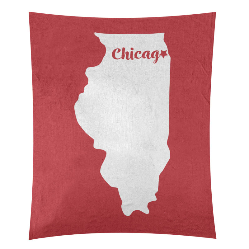 Tapisserie de Chicago, Illinois, H 80 po x l 68 po, Rouge
