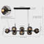 Spoffo 8 - Light Modern Linear Matte Black Kitchen Island Pendant Glass Bubble Globe Pendant Lamp-51450783