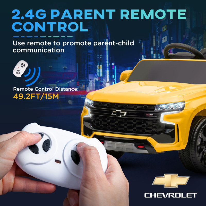Yellow 12V Electric Ride-On Car with Remote Control