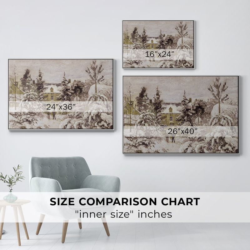Paysage rétro - CVI, Toile encadrée flottée blanche, H 17 po x l 25 po x P 2 po