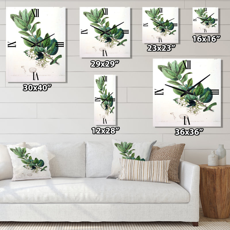 Horloge murale rétro Vintage Botanicals XX, Grand