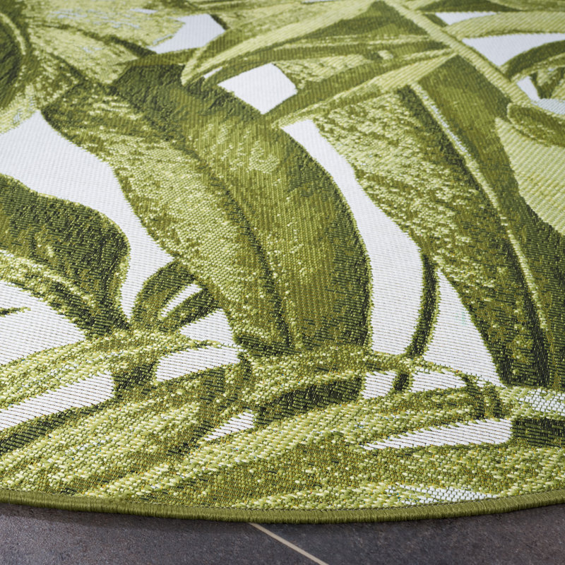 Ketrina 500 Performance Floral Indoor/Outdoor Area Rug, Round 6'6"
