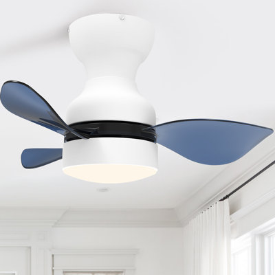 Kemp 22" 3-ABS-Blade Small Modern Ceiling Fan with LED Lights and Remote Control