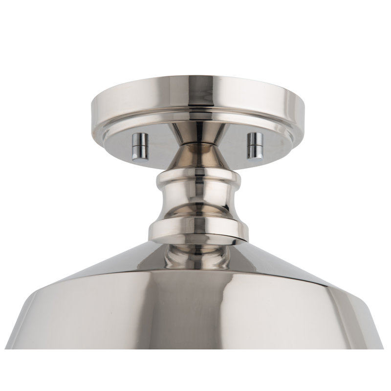 Plafonnier semi-encastré 1 lumière Barnston, Nickel brossé