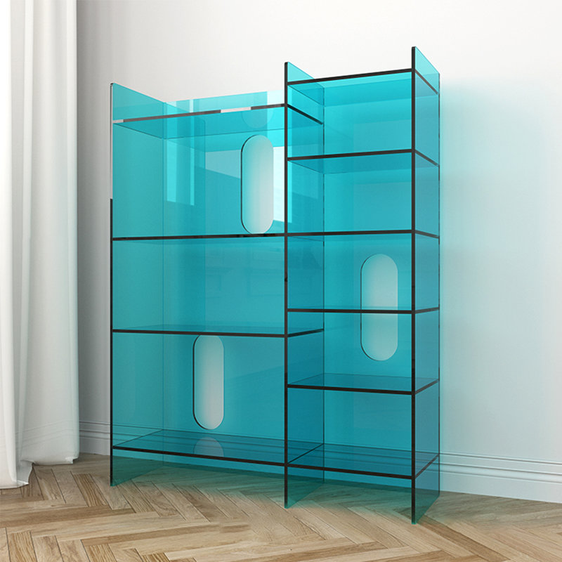 Vitrine en acrylique de style nordique, Bleu lac