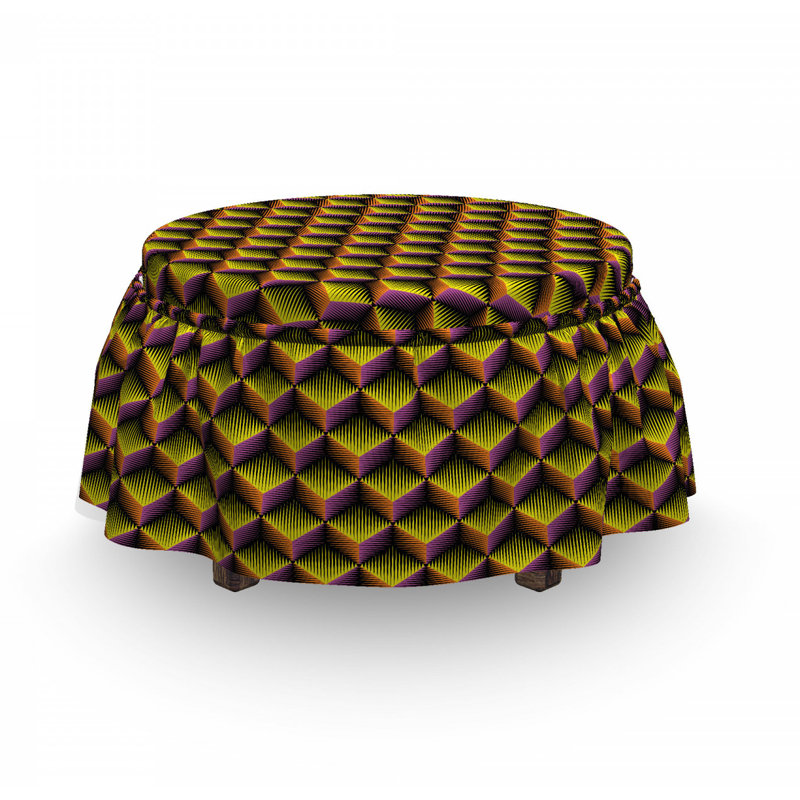 Housse pour repose-pieds 3d cubes