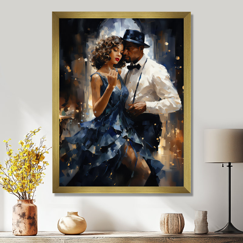 Harlem Renaissance Jazz Age Sonata Couple I, reproduction d'art sur toile, H 44 po x l 34 po x P 1,5 po, Cadre doré simple