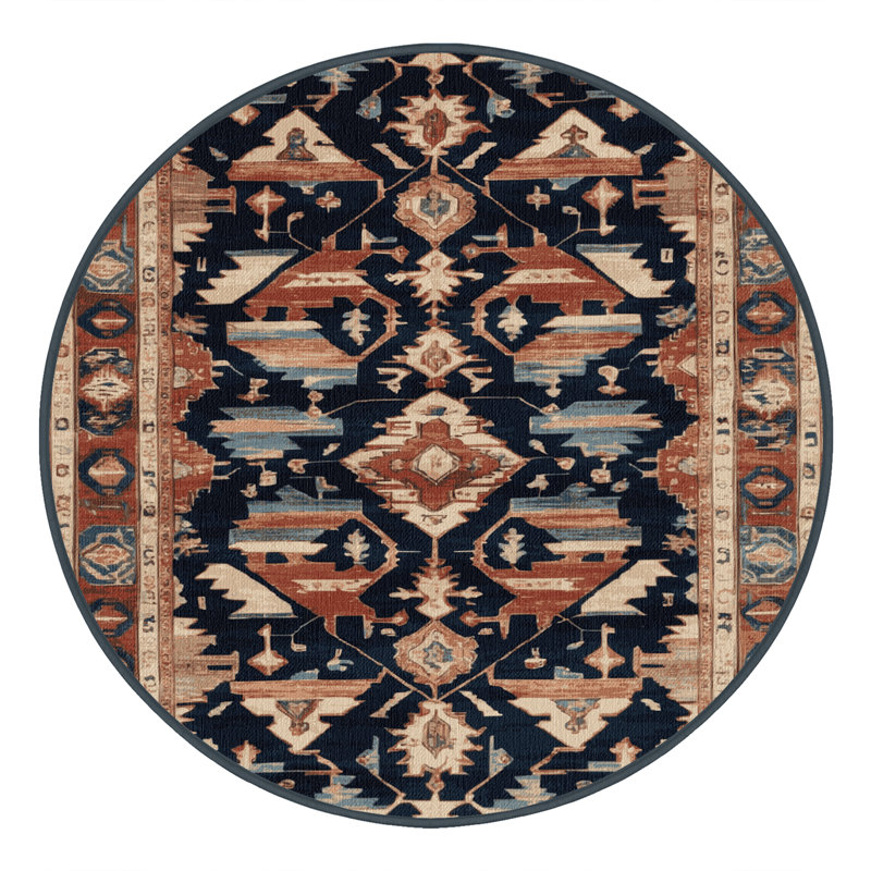 Tapis brun lavable à la machine, Rond 6 pi