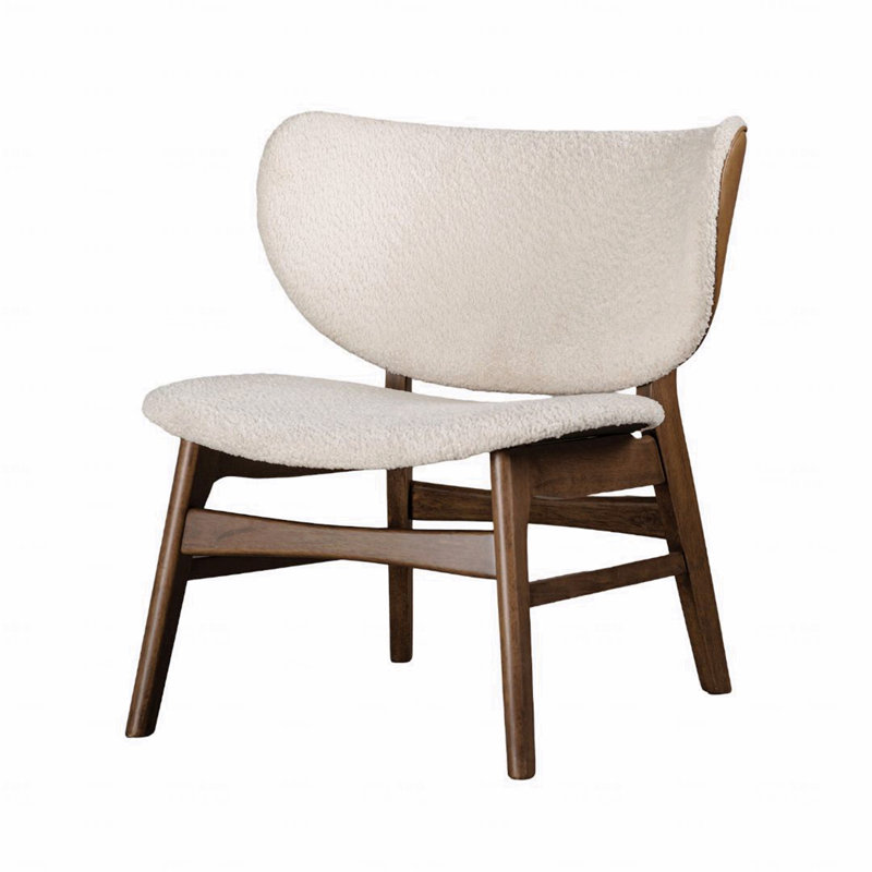 Chaise d'appoint de style moderne Mid-Century avec dossier à oreilles