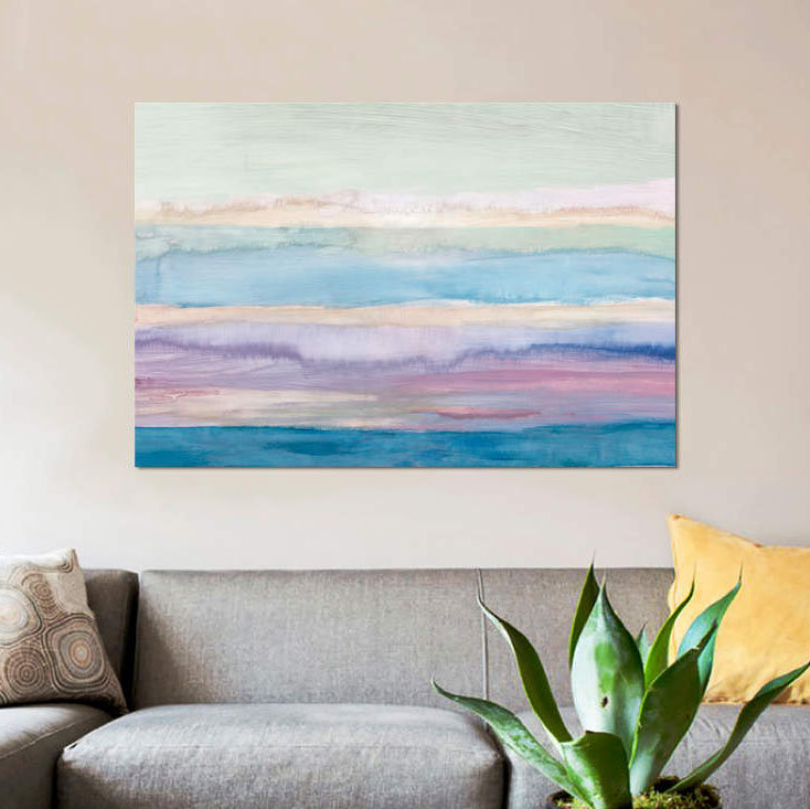 « plongée », reproduction sur toile, H 40 po x l 60 po x P 1,5 po, Pas de tapis, Toile tendue