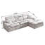 Canapé d'angle avec dossier haut, canapé en L avec chenille flammée, coussin en éponge haute densité compressé, canapé sans assemblage peu encombrant pour salon, appartement (verdâtre)-1337407763