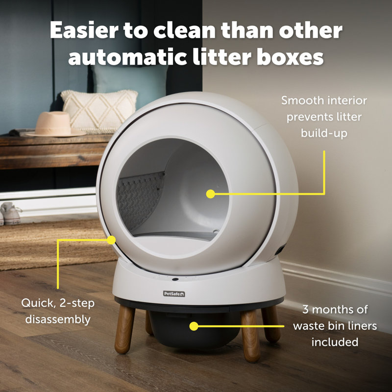 PetSafe White Plastic SmartSpin Self-Cleaning Cat Litter Box