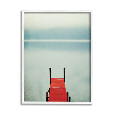 «Misty Red Dock», art giclée par Carrie Ann Grippo-Pike