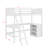 Twin Size Loft Bed With Shelves And Desk