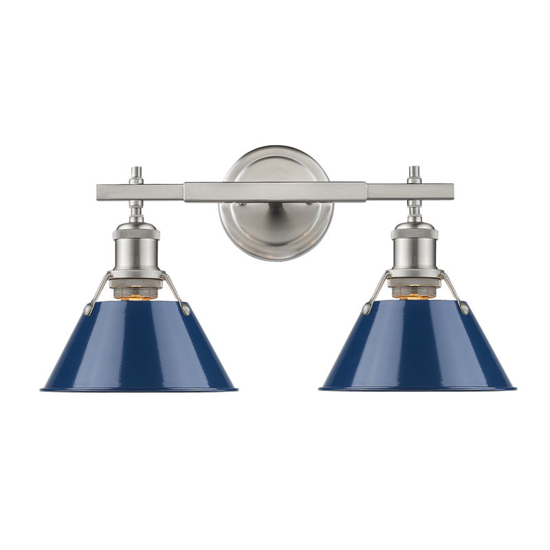 Luminaire à 3 lumières Felda, Bleu marine mat, Étain