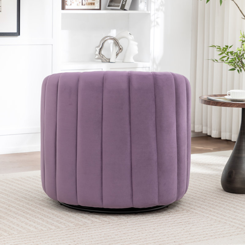 Fauteuil demi-tonneau pivotant Stanford, Mauve