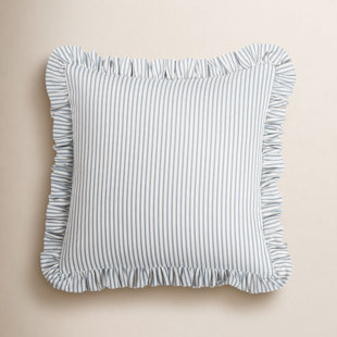 Birch Lane Polo Stripe Ruffled Accent Pillow