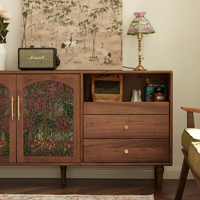 Buffet de rangement rétro multifonctionnel, H 29,52 po x l 47,24 po x P 15,74 po