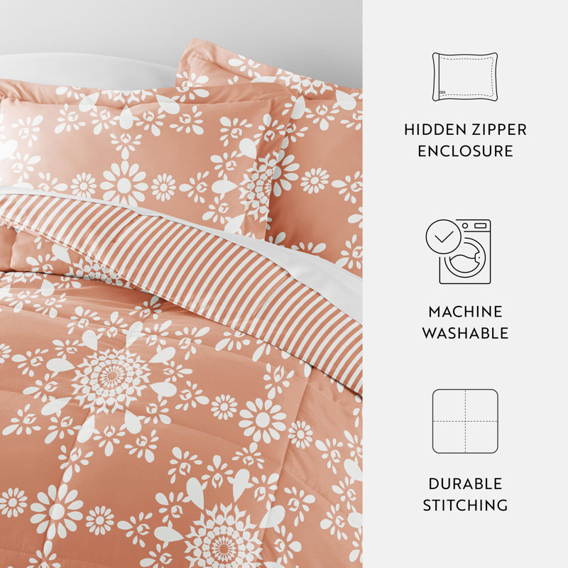 Clay Twin Reversible Down Alternative Microfiber Bedspread Set