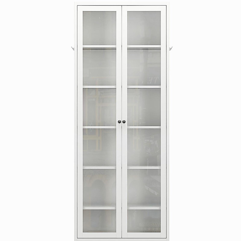 Armoire de cuisine en métal, armoire de rangement de 72 po de hauteur avec 5 tablettes réglables