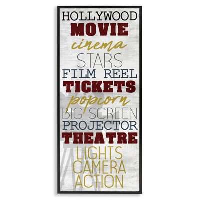 Vintage Cinema Projector Movie List Framed Giclee Art By Kim Allen -  Stupell Industries, ar-971_fr_13x30