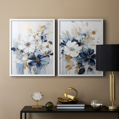 «FLORAL Series CCLxxiv», reproduction encadrée de qualité supérieure - prête à être accrochée - aucun clou requis - aucun clou requis