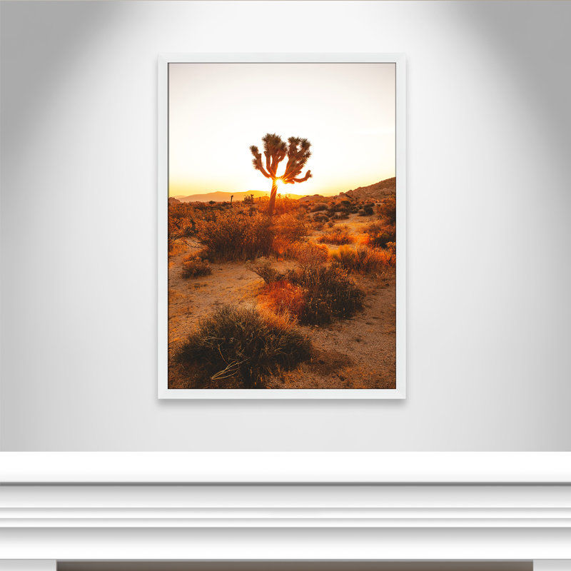 " Desert Dawn " by Joshua Earle, White Flat Frame, No Mat, 42.5" H x 30.5" W x 0.75" D
