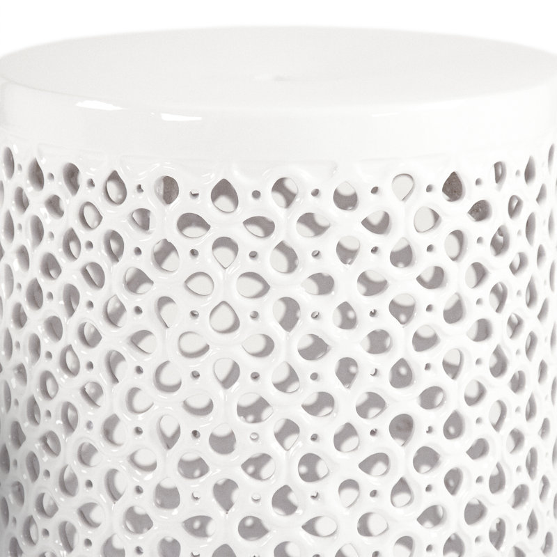 Lanie Garden Stool, White